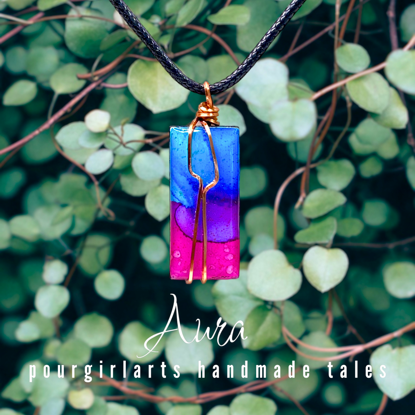 COLOURFUL RECTANGLE STONE NECKLACE, BLUE HAHA
