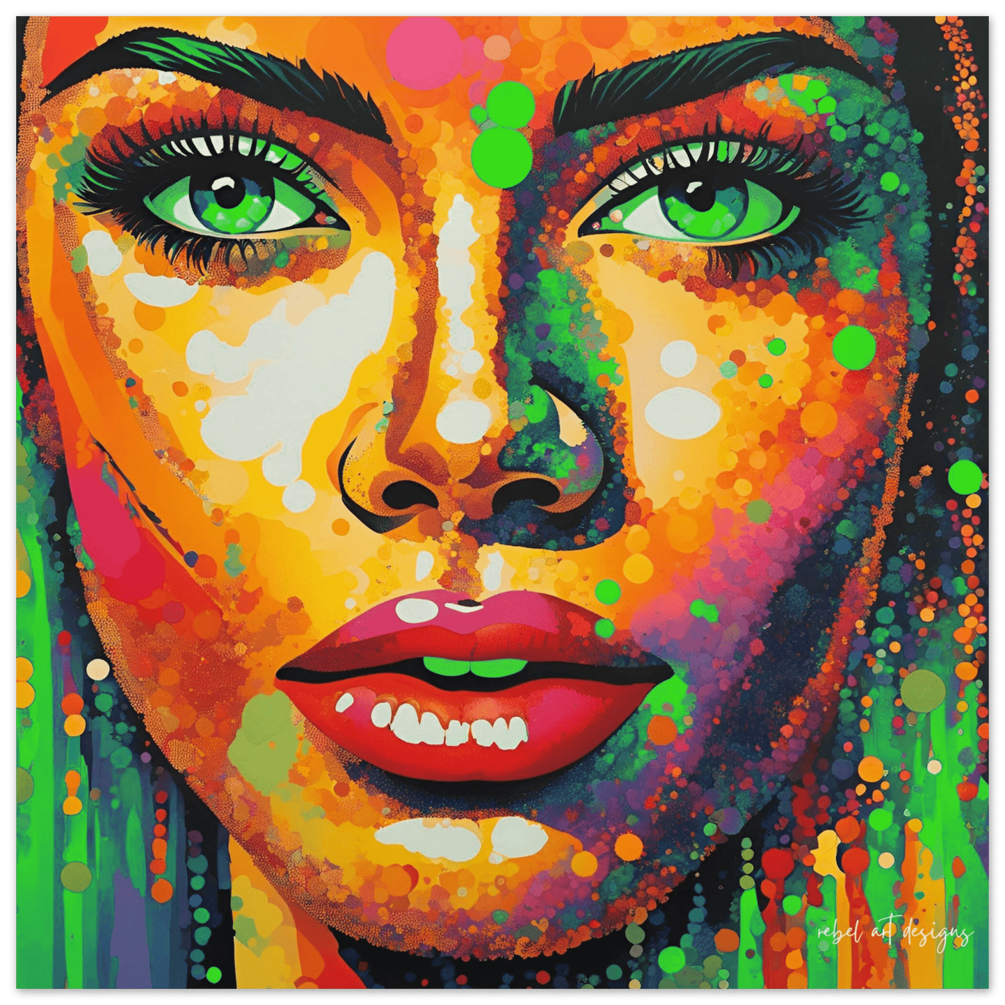 DANI - MUSEUM QUALITY MATTE POSTER PAPER 28x28IN GREEN - HANDMADE TALES by POURGIRLARTS