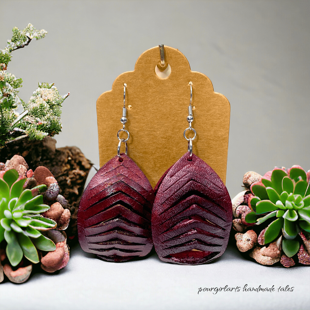 LUXE EARRINGS MAHOGANY - HANDMADE TALES by POURGIRLARTS