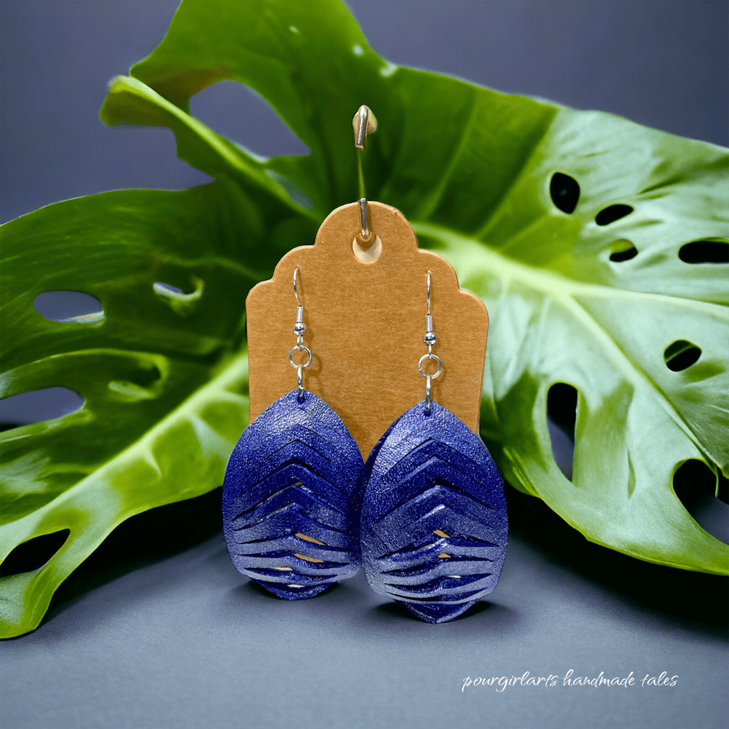 LUXE EARRINGS SAPPHIRE - HANDMADE TALES by POURGIRLARTS