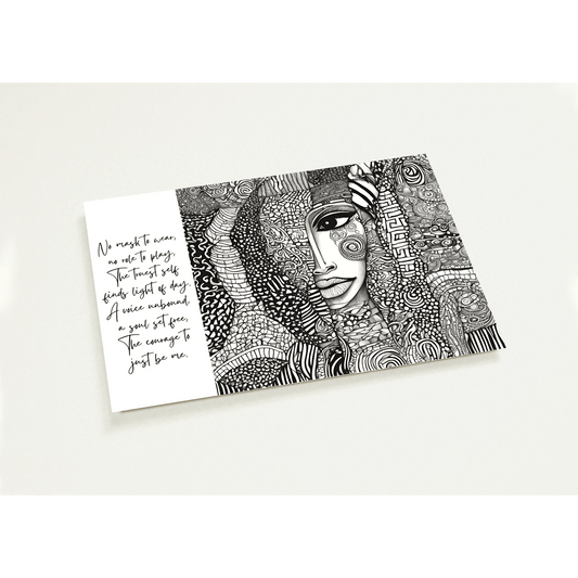 RAD Prints - 'No Mask to Wear', Premium Flat Postcard, Pack of 10 - HANDMADE TALES by POURGIRLARTS