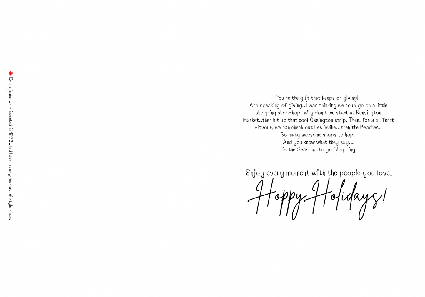 Fabulous Canuck Christmas Greeting Card|Storytelling Series|Folded