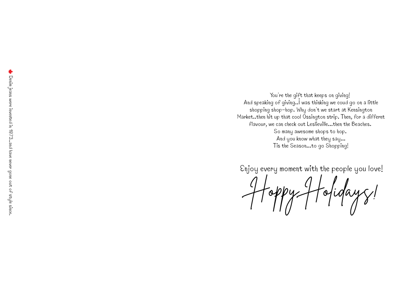 Fabulous Canuck Christmas Greeting Card|Storytelling Series|Folded