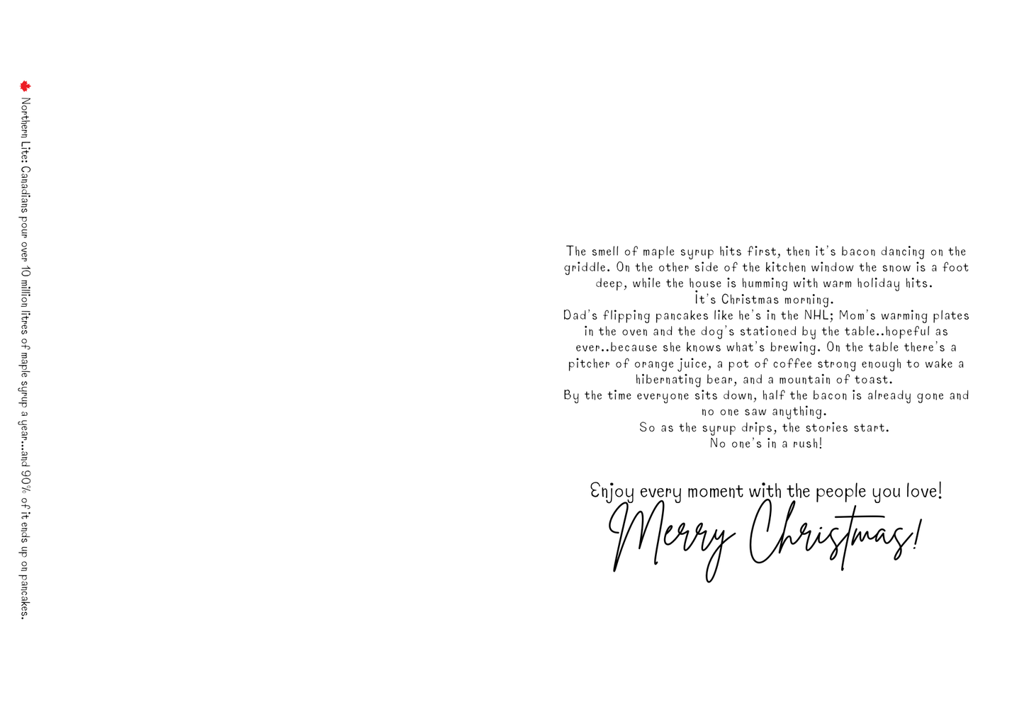 Maplelicious Canuck Christmas Greeting Card|Storytelling Series|Folded