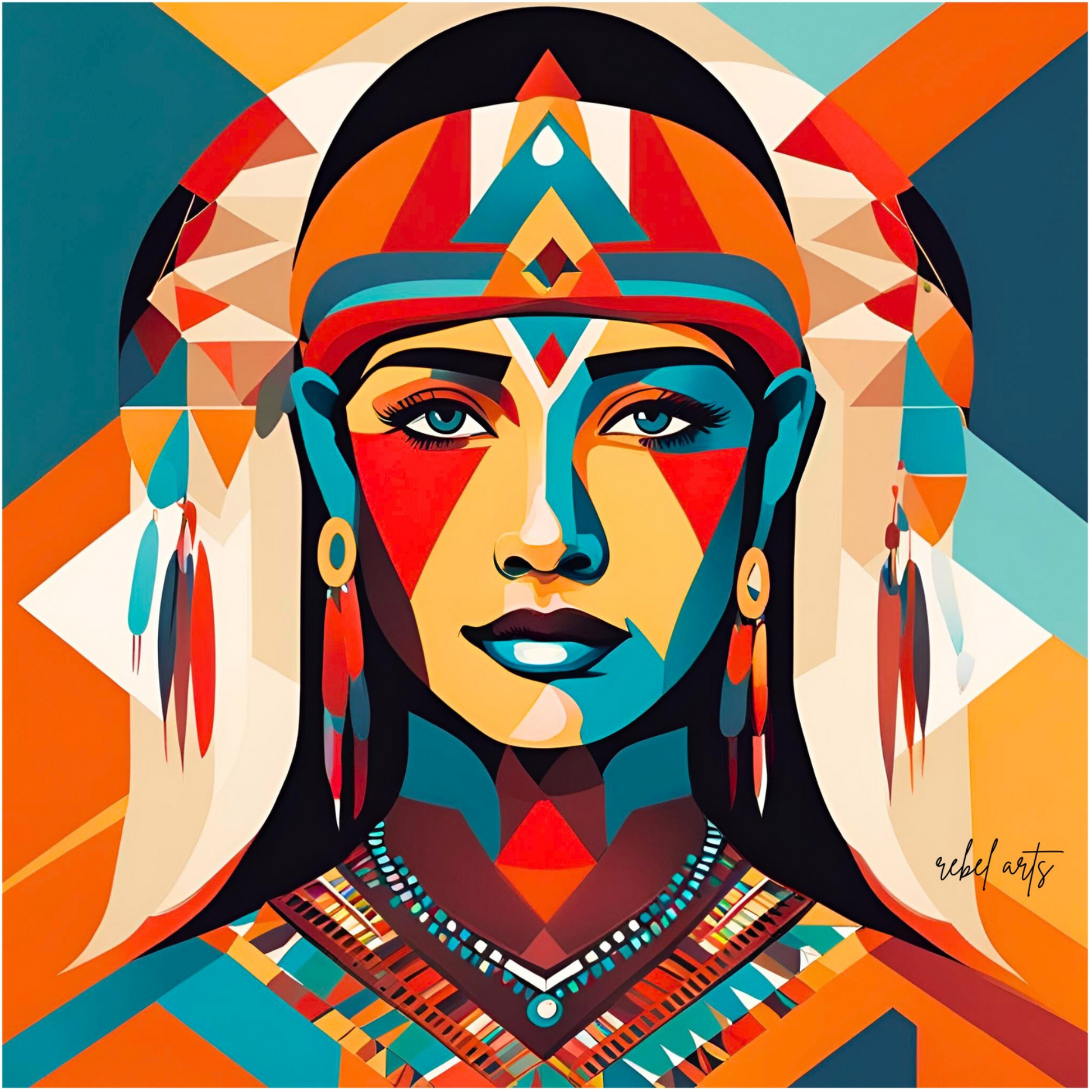 COLOURFUL MAKA NATIVE INDIAN POSTER 