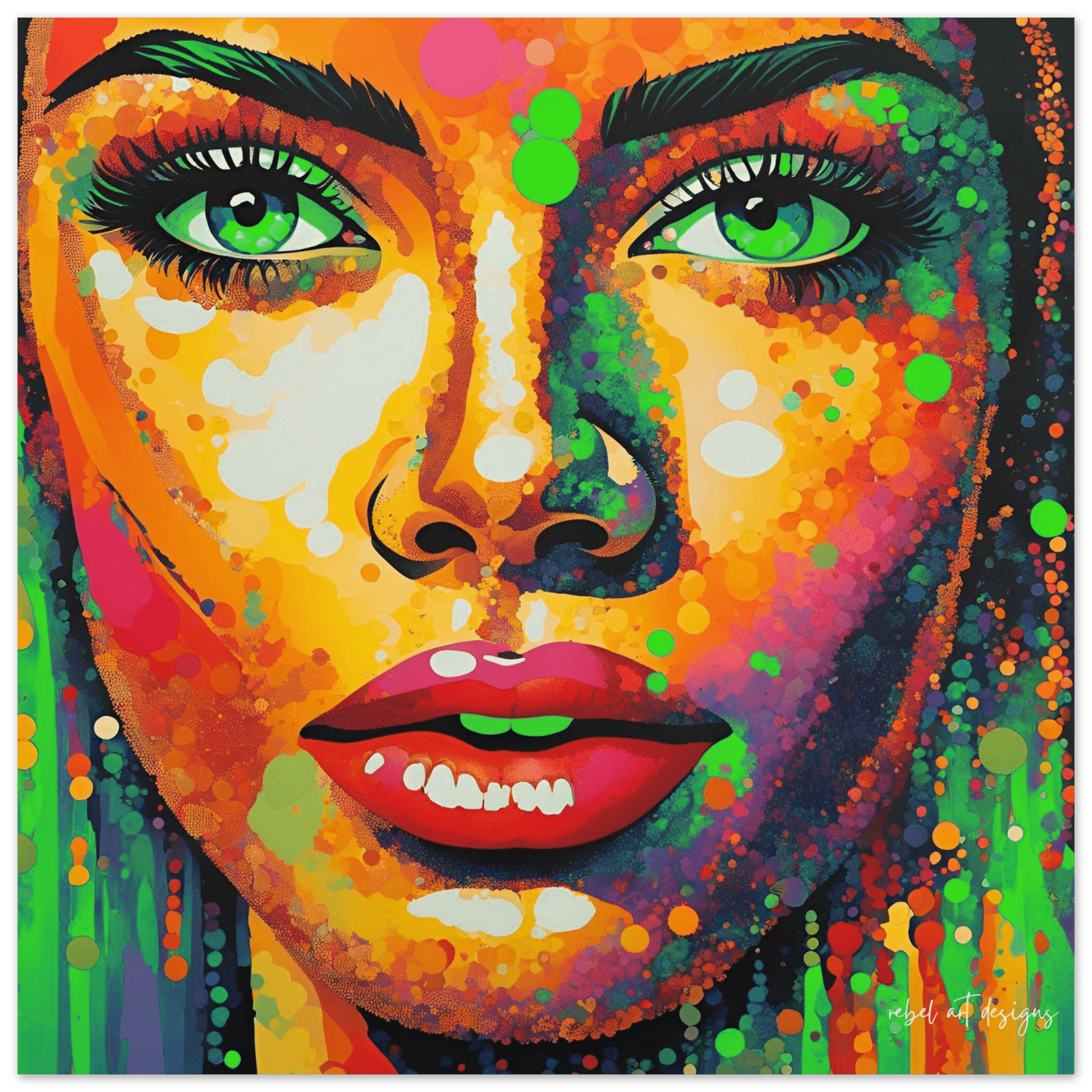 DANI - MUSEUM QUALITY MATTE POSTER PAPER 28x28IN GREEN - HANDMADE TALES by POURGIRLARTS